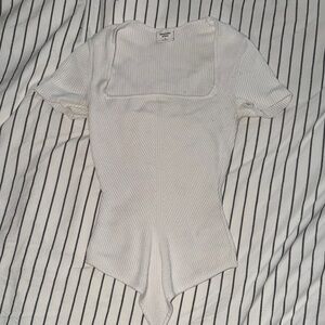 Abercrombie Cream Ribbed Bodysuit
